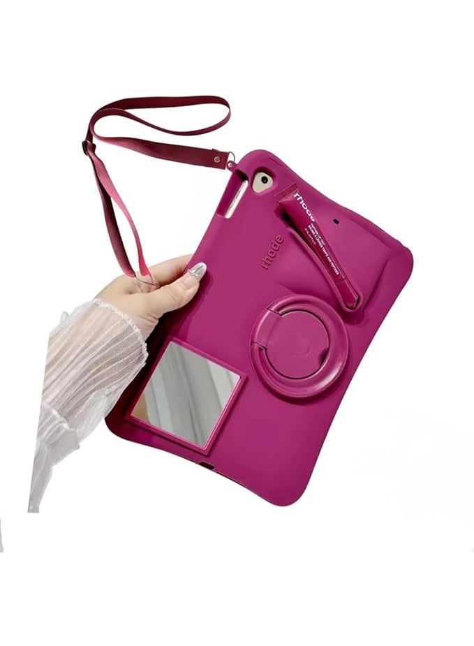 rhode 3D Lipstick Make-up Silicone Case For iPad (A16) 11th Generation 2025 / iPad 10th Generation 2022 , iPad 10 Case Model A2696 A2757 A2777 (lip Gloss + Rope included) - Image 1